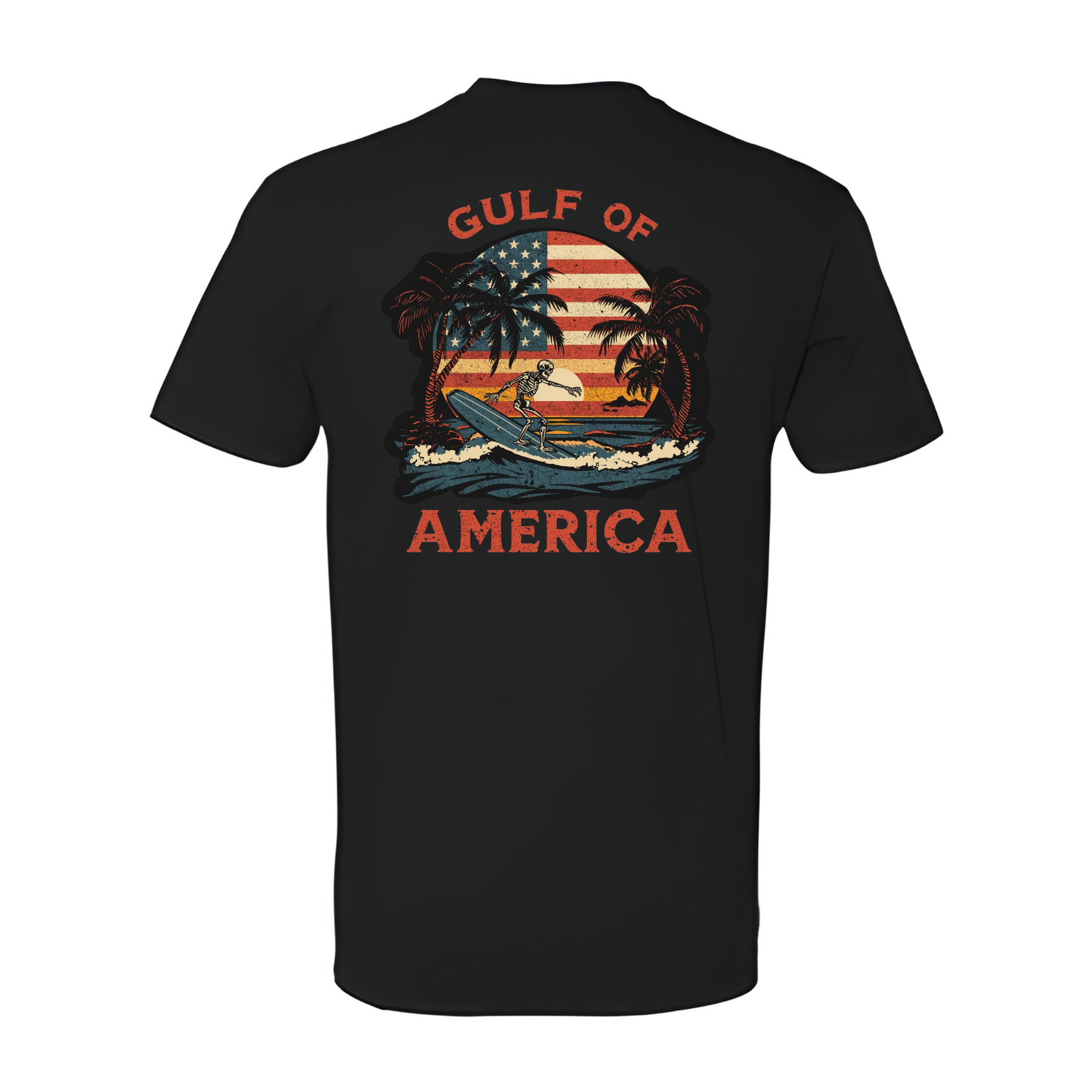 Gulf of America Tee Skeleton Surfing